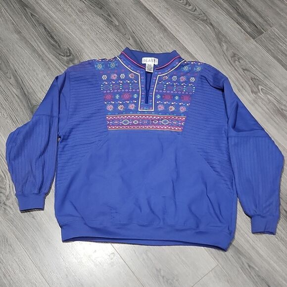 Vintage Blue 3/4 Zip Pullover - Picture 1 of 7